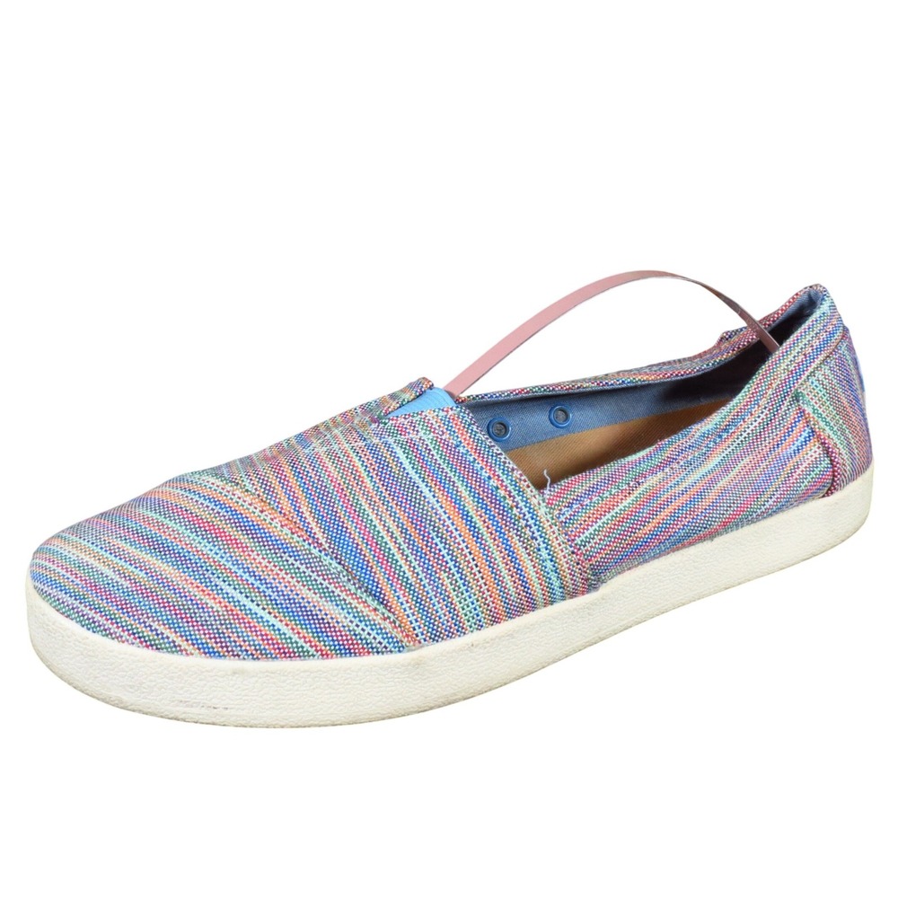 TOMS Classic Alpargata Womens Slip On Espadrille Shoes 8.5 Blue Aster Multi